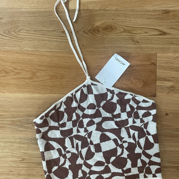 Halter Neck Knit Crop Top Abstract - Picture 5 of 7